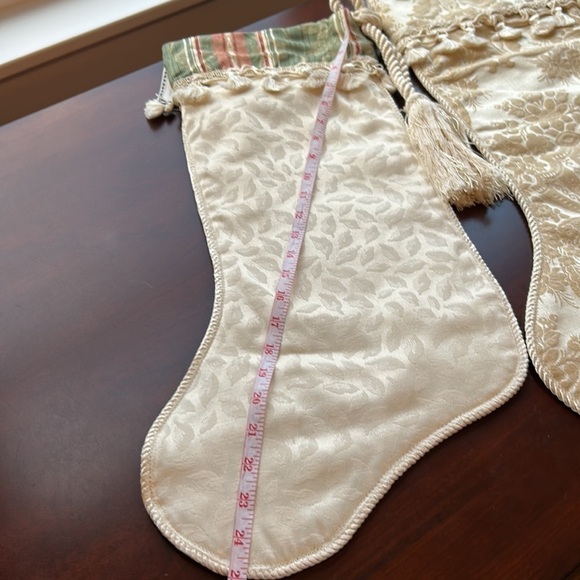 2 House of Hatten Inc holiday tapestry stockings NWT with Christmas tassels big - Picture 10 of 12